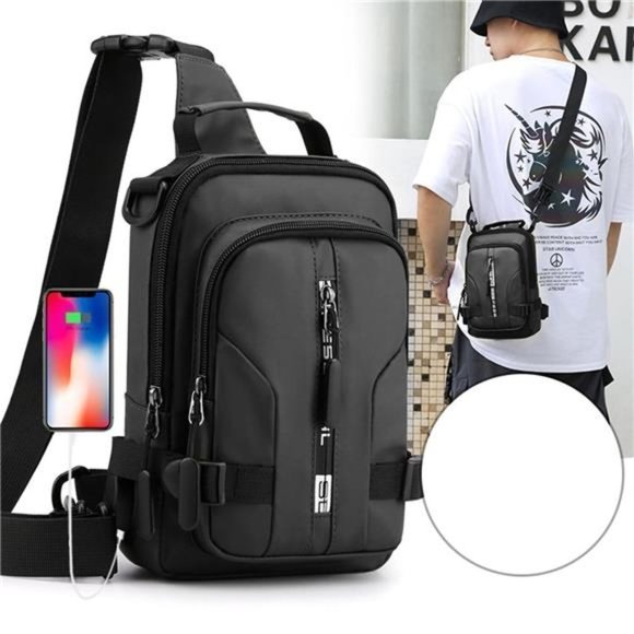 Waterproof Men Sling Bag Travel Shoulder Backpack